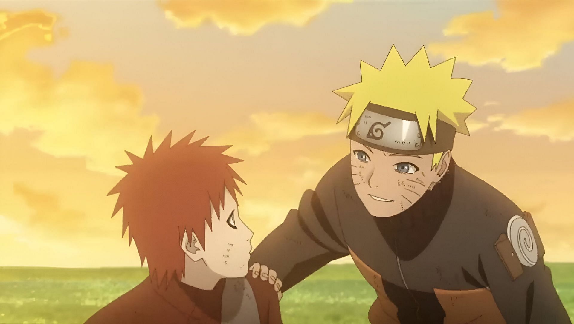 The protagonist and Gaara as seen in the anime (Image via Pierrot)